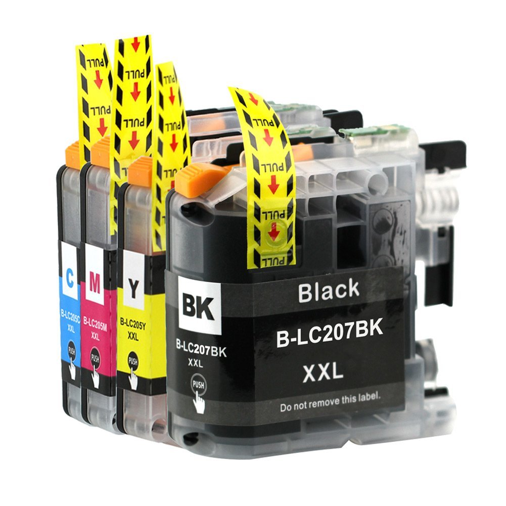 4 Cartouche d'encre Compatible Brother LC207BK LC205C LC205M LC205Y XXL (LC-207 LC-205) CMYK