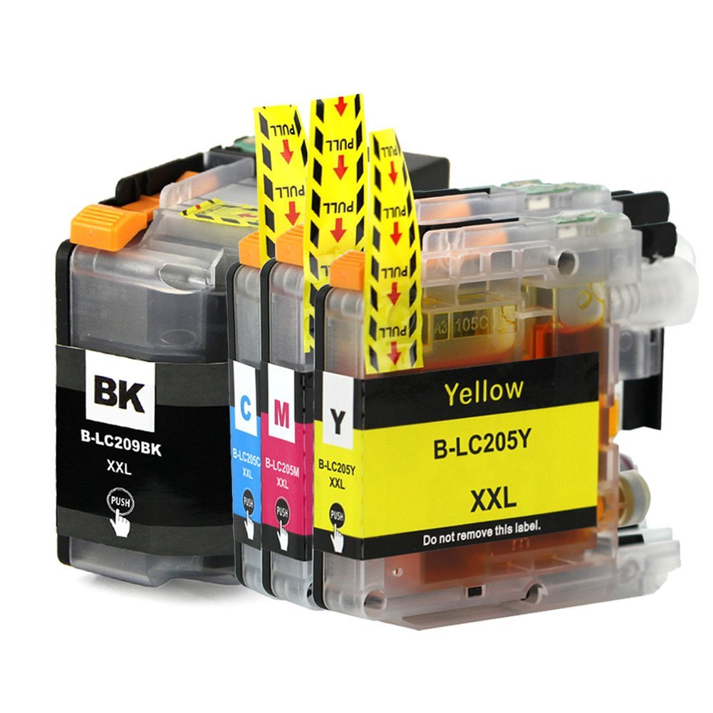 4 Ink Cartridge Compatible Brother LC209BK LC205C LC205M LC205Y XXL (LC-209 LC-205) CMYK