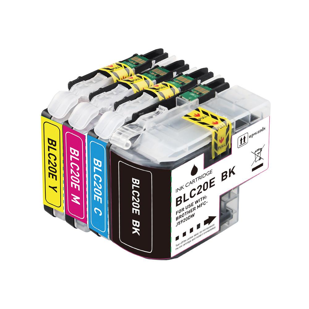 4 Ink Cartridge Compatible  Brother LC-20E XXL (CMYK)