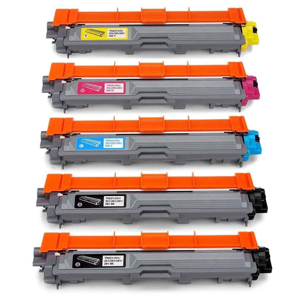 5 Toner Cartridge Compatible Brother TN221 TN225 (TN-221 TN-225) CMYK