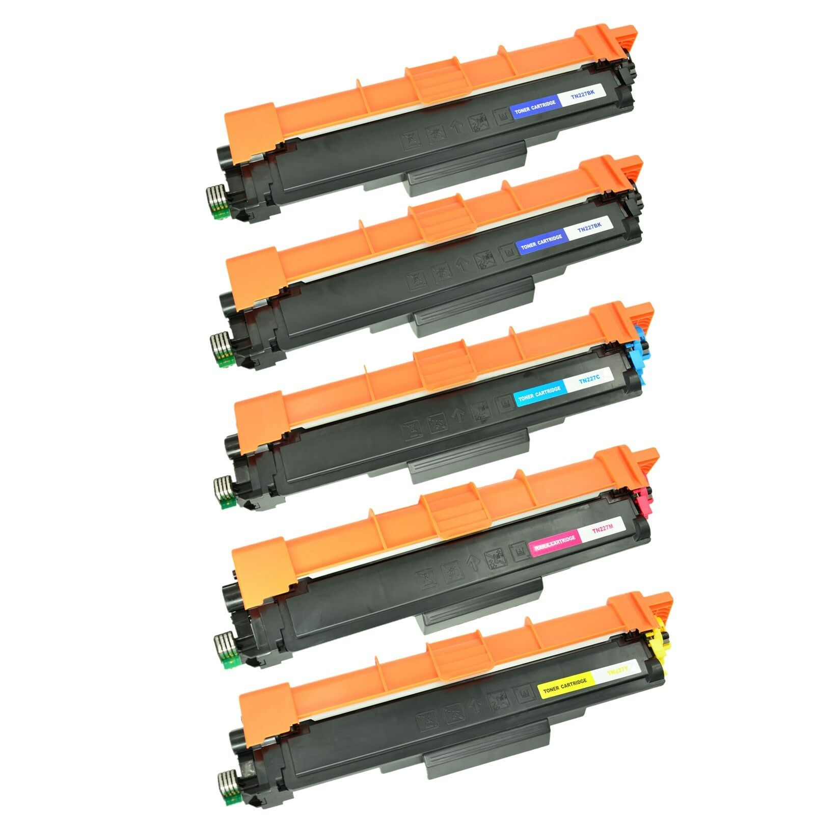 5 Toner Cartridge Compatible Brother TN-223 TN-227 (TN223 TN227) CMYK - With Chip