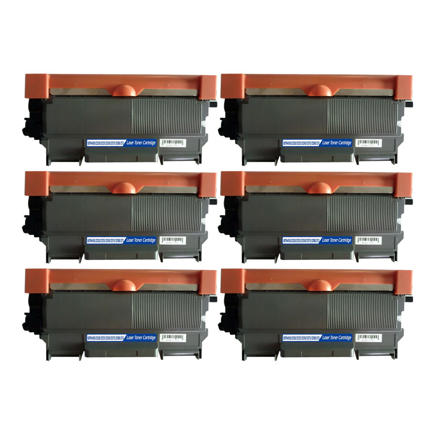 6 Toner Cartridge Compatible Brother TN-450 (TN450) Black