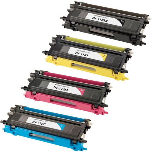 4 Toner Cartridge Compatible Brother TN-115BK TN-115C TN-115M TN-115Y (TN115BK TN115C TN115M TN115Y) CMYK