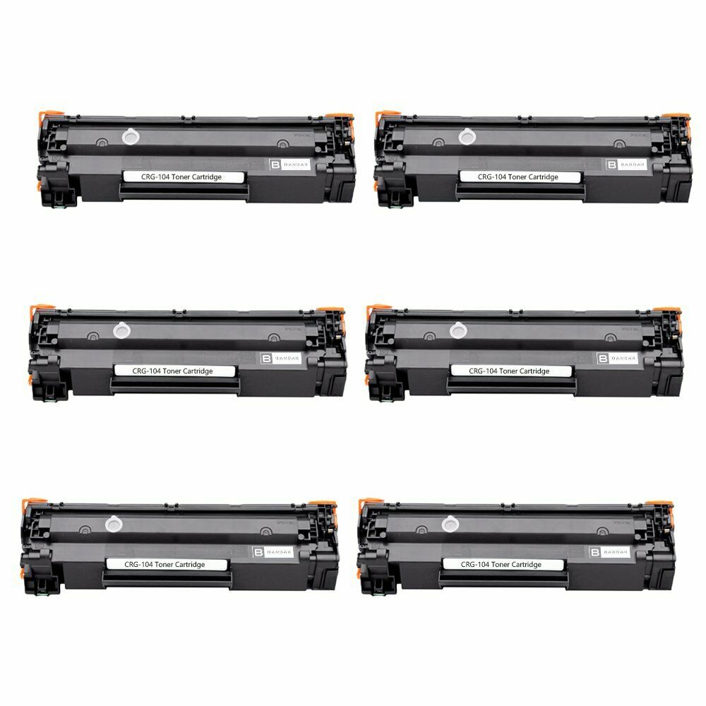 6 Toner Cartridge Compatible Canon 104 (0263B001AA) Black
