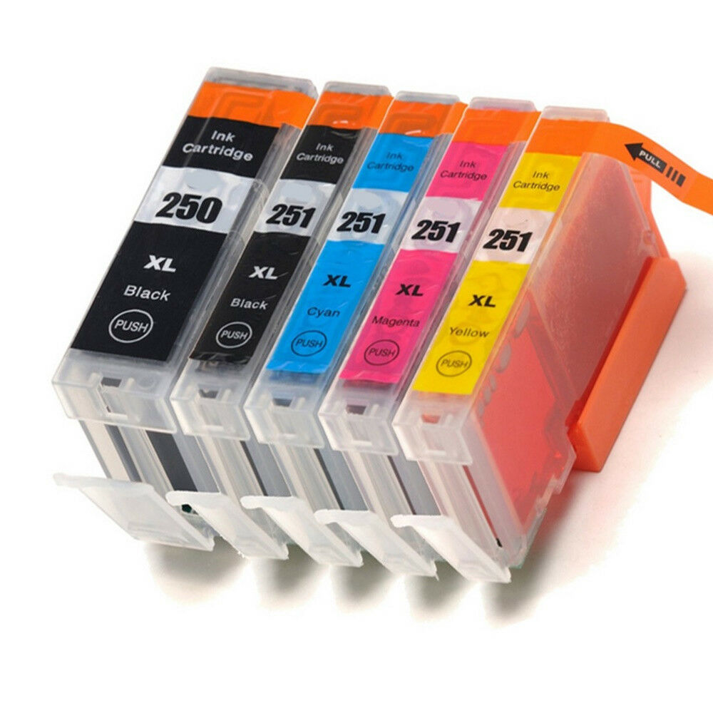 5 Cartouche d'encre Compatible Canon PGI-250XL - CLI-251XL Haut Rendement