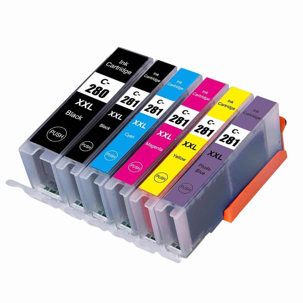 6 Ink Cartridge Compatible Canon PGI-280XXL CLI-281XXL (1967C001 1983C001 1980C001 1981C001 1982C001 1984C001) 