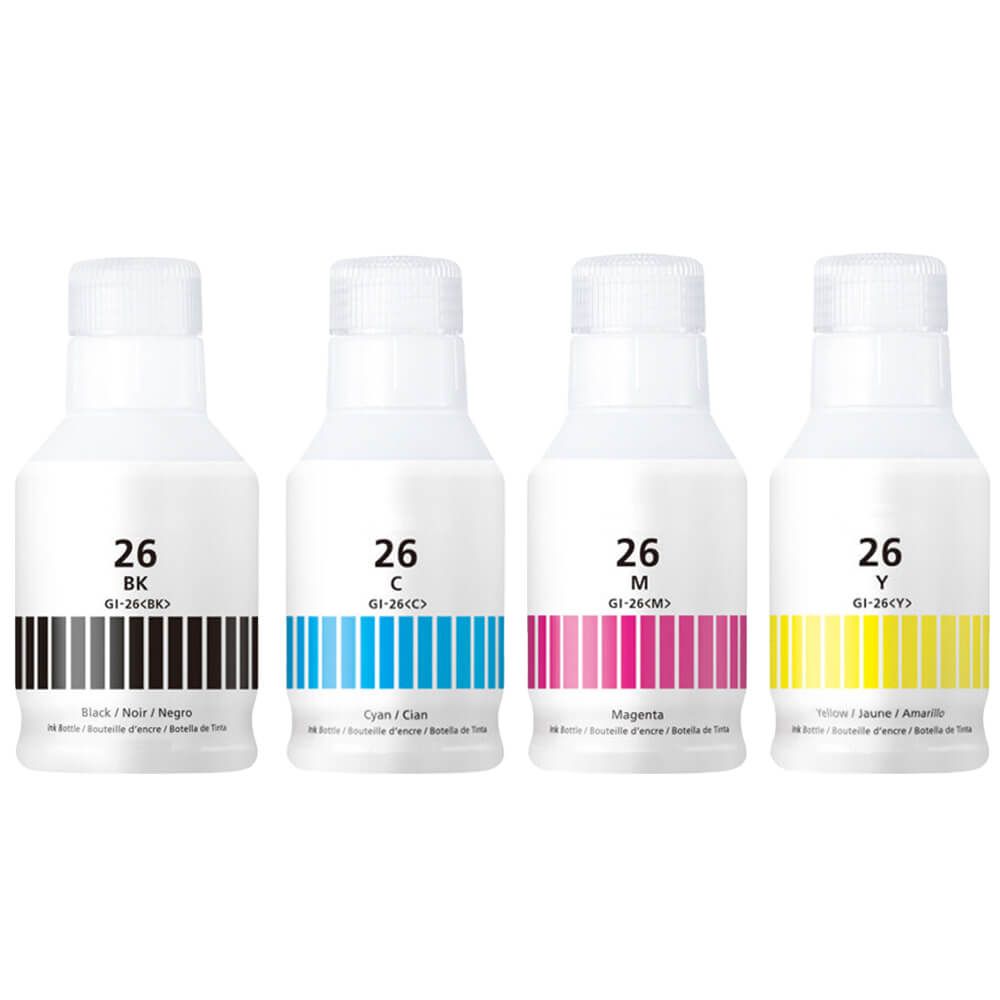 4 Ink Bottle Compatible Canon GI-26 (4409C001 4421C001 4422C001 4423C001) CMYK