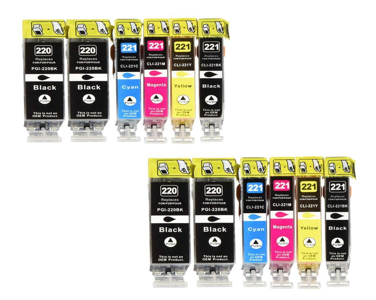 12 Ink Cartridge Compatible Canon PGI-220 CLI-221
