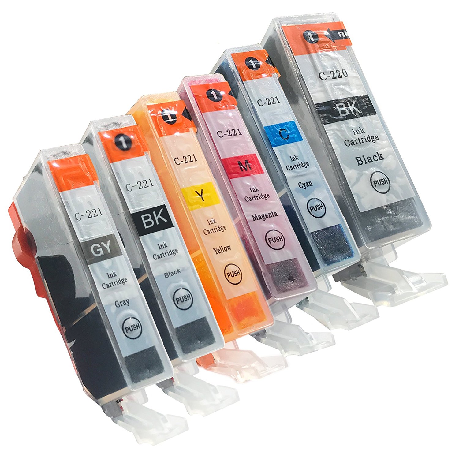 6 Ink Cartridge Compatible Canon PGI-220 CLI-221