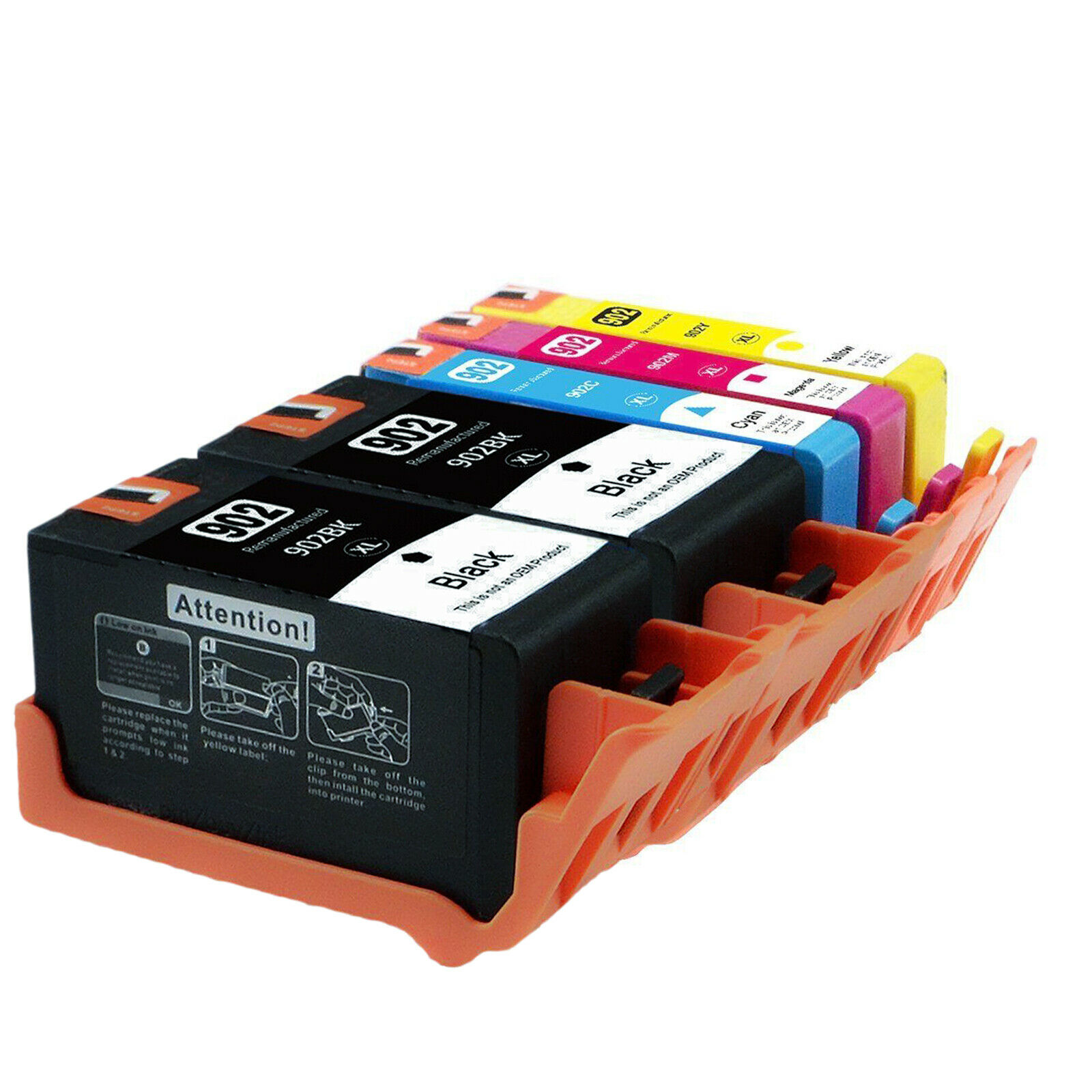 5 Ink Cartridge Compatible HP 902XL (T6M14AN T6M02AN T6M10AN T6M06AN) CMYK