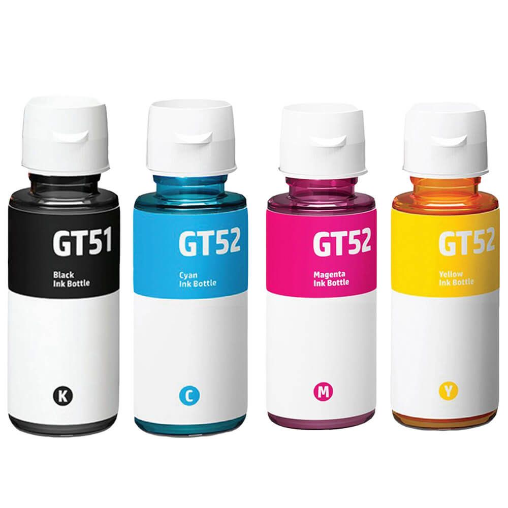 4 Ink Bottle Compatible HP GT51 GT52 (M0H57AA M0H54AA M0H55AA M0H56AA) CMYK