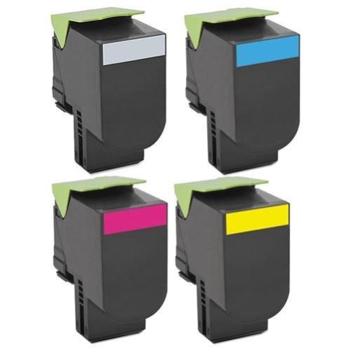 4 Toner Cartridge Compatible Lexmark 701HK 701HC 701HM 701HY (70C1HK0 70C1HC0 70C1HM0 70C1HY0) CMYK