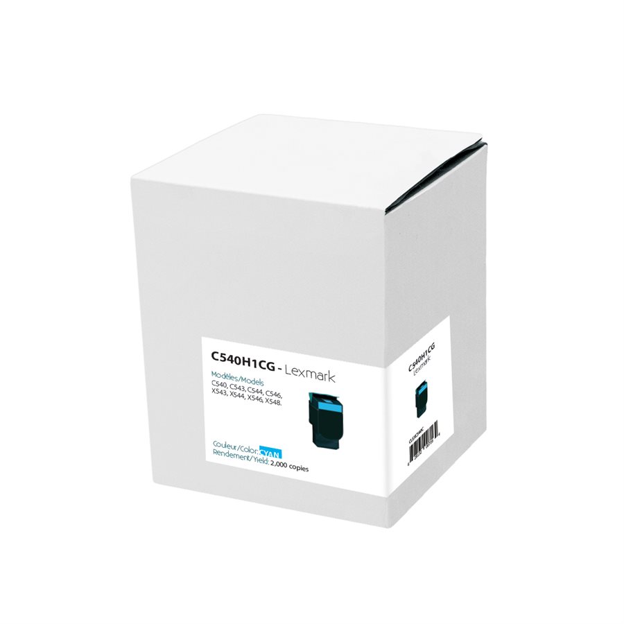 Toner Cartridge Compatible Lexmark C540H2CG (C540) Cyan